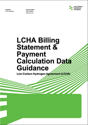 A document cover, in LCCC branding, which says LCHA Billing Statement & Payment Calculation Data Guidance